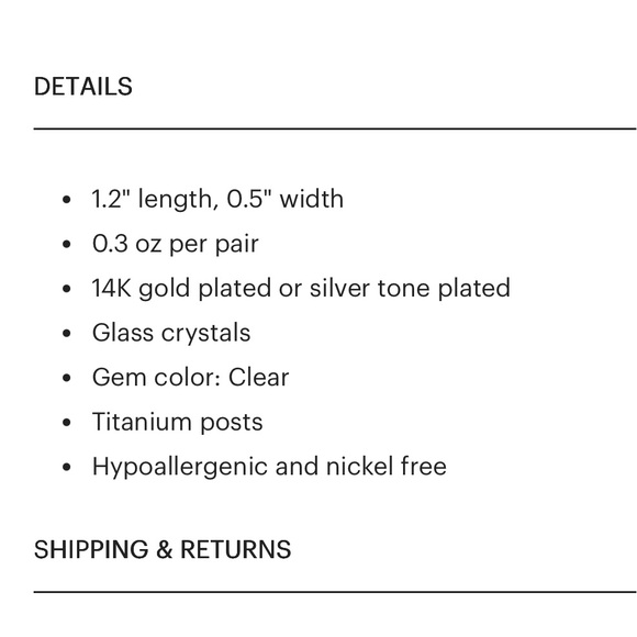 Olive + Piper elegant Silver Crystal Drop Earrings - Picture 3 of 7